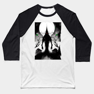 CREEPY RED EYED HALLOWEEN VAMPIRE Baseball T-Shirt